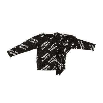 Wide sleeve shirt AB - Black Printed